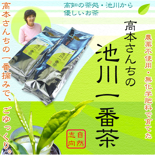 高知池川 無農薬茶葉100%「一番茶」緑茶300g