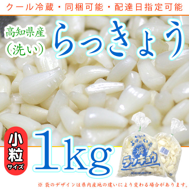 高知県産(洗い)生らっきょう・小粒サイズ・1kg袋入