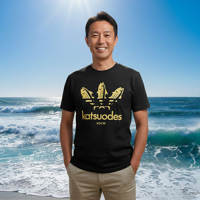 かつおですTシャツ・金（ゴールド）