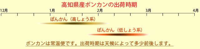 高知県産ぽんかんの出荷時期（カレンダー）