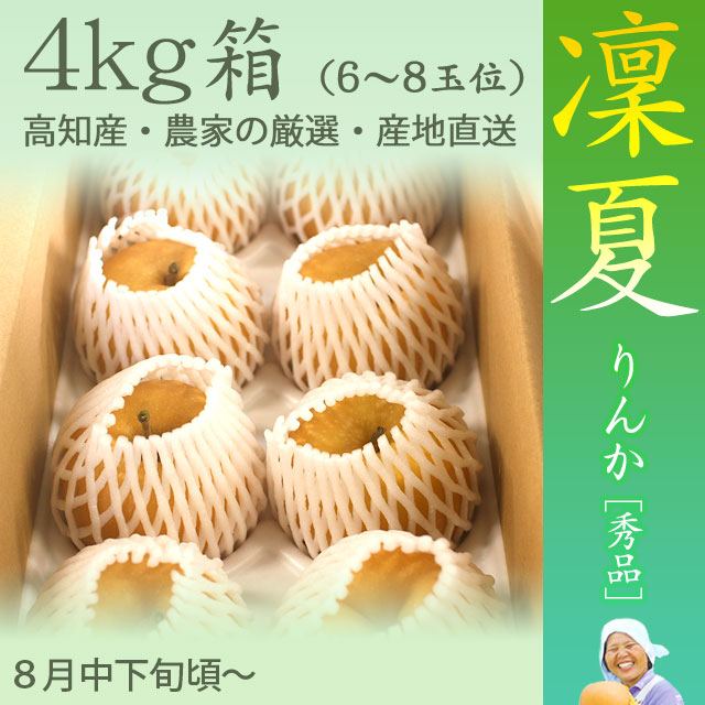 凜夏(りんか)梨（なし）・秀品・4kg・6玉～10玉前後入・木なり完熟・【産地直送】