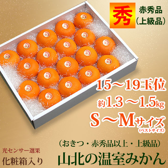 温室みかん 秀 3S 山北産 山北温室みかん（おきつ）赤秀品・約1.3～1.5kg・ギフト化粧箱
